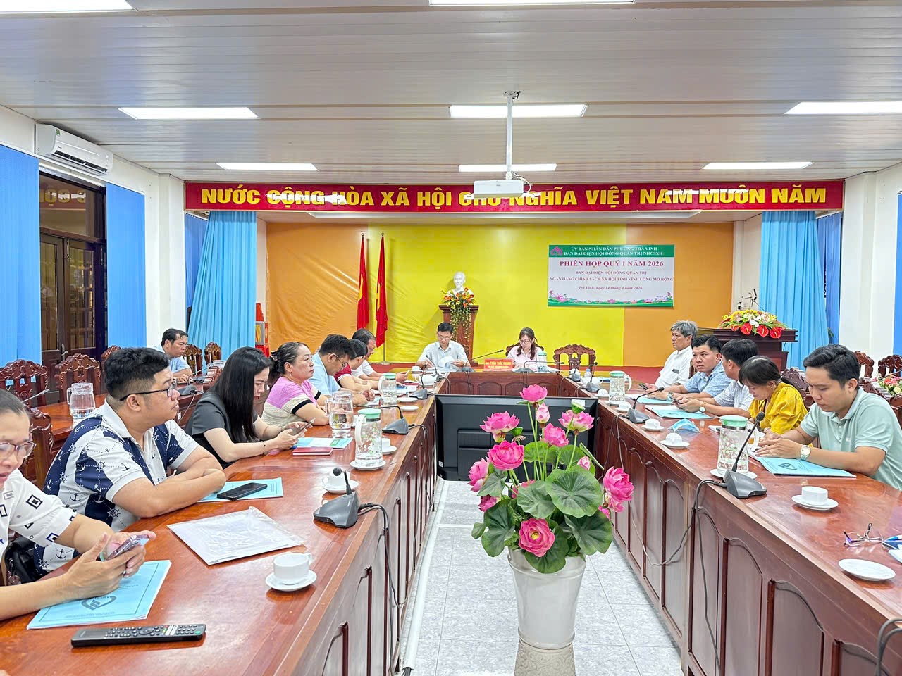 PGD NHCSXH Trà Vinh Tham dự phiên họp Ban đại diện Hội đồng quản trị Ngân hàng Chính sách xã hội tỉnh Quý I năm 2026